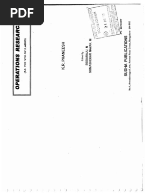 Operations Research KR PDF | PDF