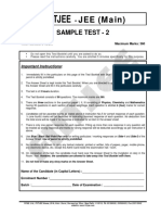 JEE Main SAMPLE TEST 2 With Solution