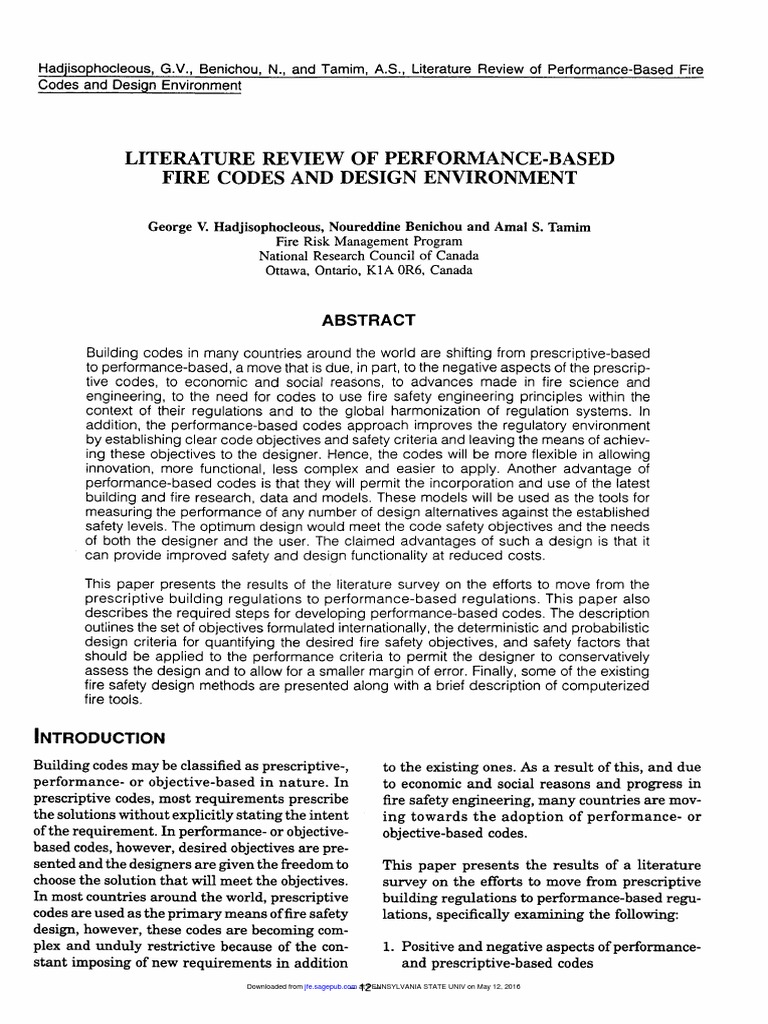 Transition to Performance-Based Fire Codes | PDF | Building Code | Design