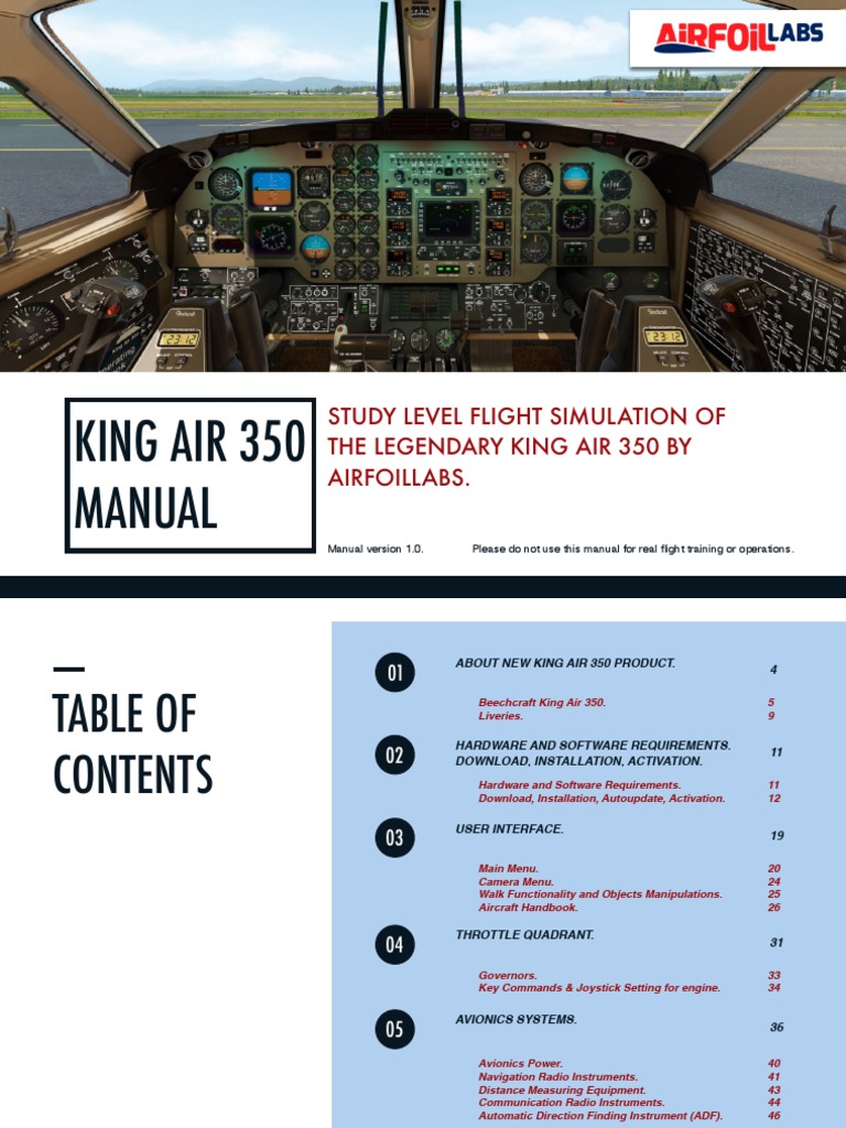 King Air 350 Flight Simulation Manual | PDF | Installation (Computer ...