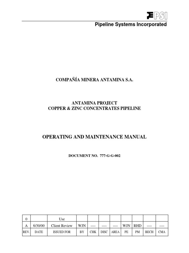 Operating and Maintenance Manual | PDF | Pipeline Transport | Pump