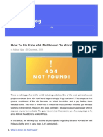 How To Fix Error 404 Not Found On WordPress