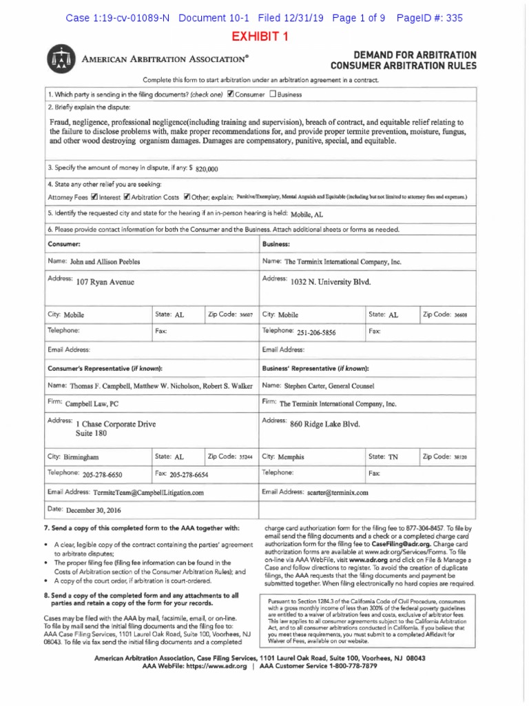 Filing a Claim with AAA