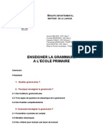 Enseigner La Grammaire A L Ecole Primaire