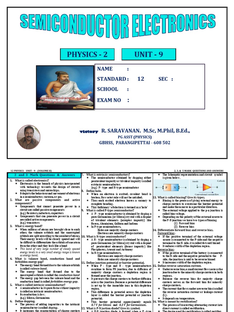 12 Unit 9 EM Original | PDF | P–N Junction | Bipolar Junction Transistor