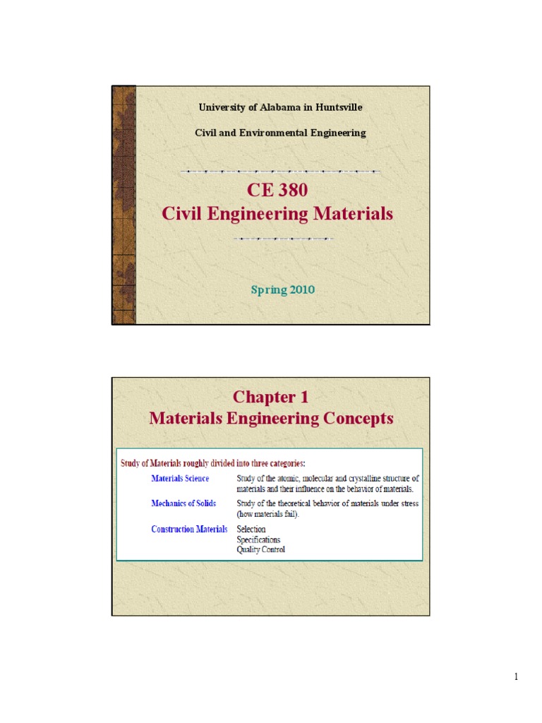 Civil Engineering Materials Overview | PDF | Deformation (Engineering ...