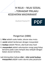 Pengaruh Nilai - Nilai Sosial Budaya Terhadap Prilaku