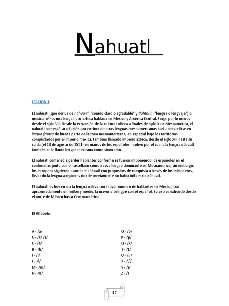 Nahuatl Hispanohablantes | PDF | Náhuatl | Mesoamérica
