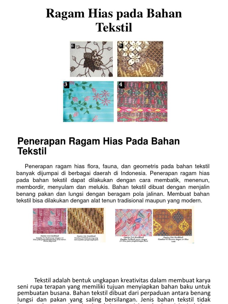 Ragam Hias Pada Bahan Tekstil
