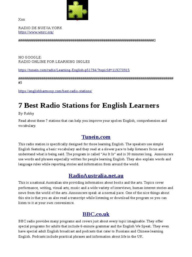 Radios Learning English PDF Rt (Tv Network) English Language
