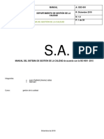 Manual de Sistema de Gestion de Calidad ISO 9001-2015 FALTA CORRERIGIR EL INDICE