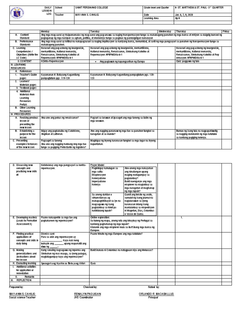 DLL 3rd Grading 7 | PDF
