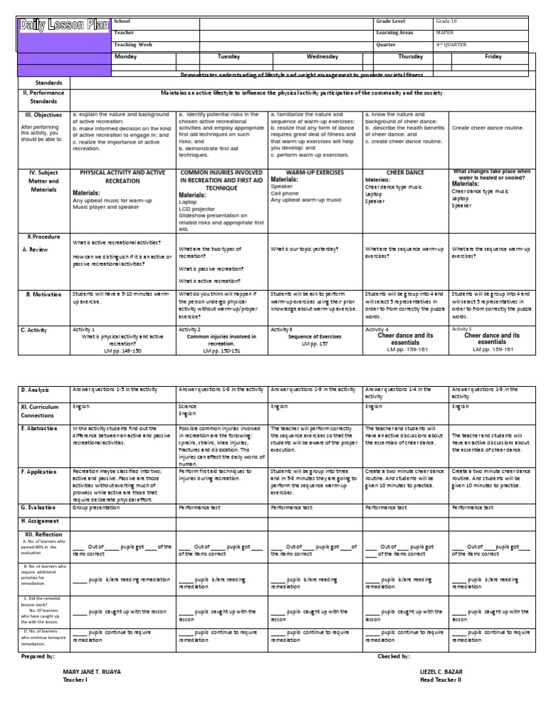 MAPEH 8 DLL | PDF | Southeast Asia | Weighing Scale