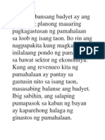 Ang Pambansang Badyet Ay Ang Kabuuang Planong Maaaring Pagkagastusan NG Pamahalaan Sa Loob NG Isang Taon