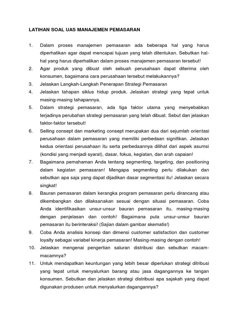 Manajemen Pemasaran