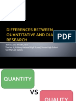 DIFFERENCES BETWEEN QUANTITATIVE AND QUALITATIVE RESEARCH (Autosaved)