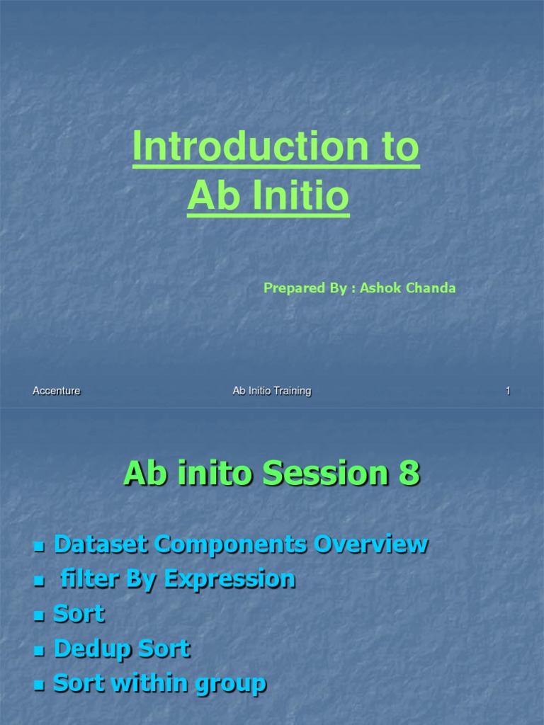 Ab Initio - Intro | PDF | Parameter (Computer Programming) | Databases