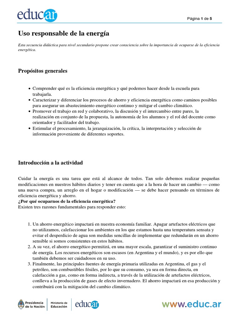 Uso Responsable de La Energia | PDF | Uso eficiente de energía ...