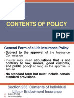 Contents of Policy