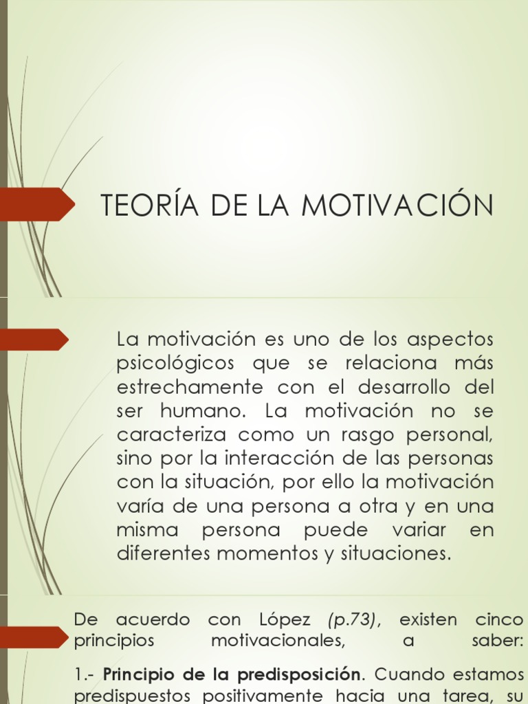 Teoría de La Motivación | PDF | Motivación | Motivacional