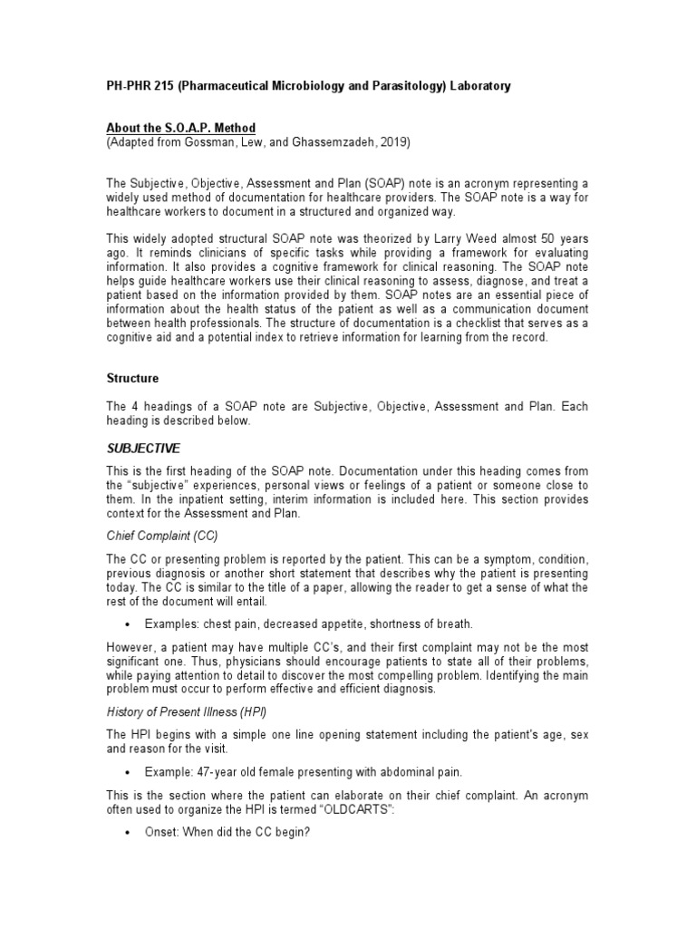 The SOAP Method PDF | PDF | Medical Diagnosis | Health Sciences