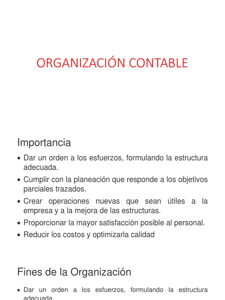 Organización Contable y su Estructura | PDF | Contabilidad | Estado ...