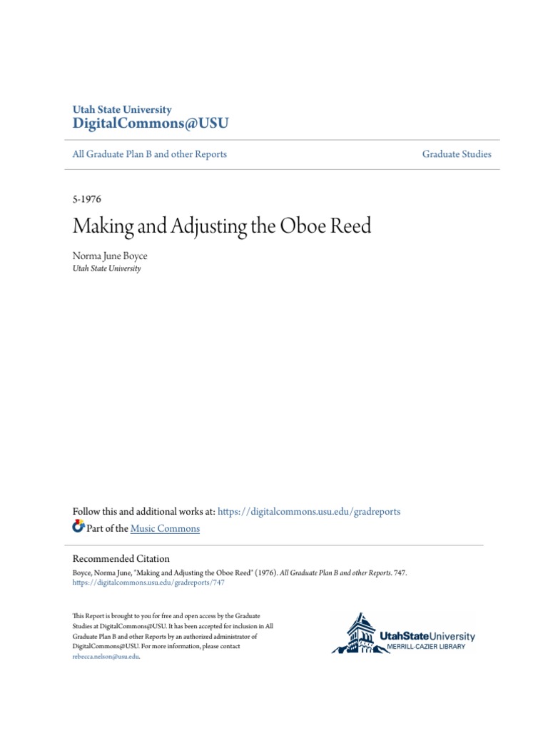 Oboe Reed Making and Adjustment Guide | PDF | Oboe | Knife
