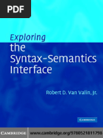 Van Valin, R. D. 2005. Exploring Syntax-Semantics Interface