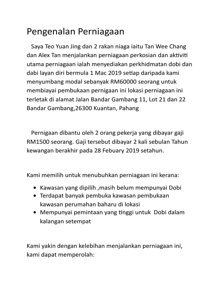 Pengenalan Perniagaan Teo Yuan Jing Pdf