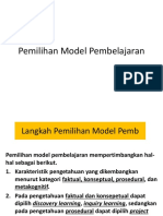 Pemilihan Model Pembelajaran