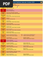 Festival Calendar October 2020