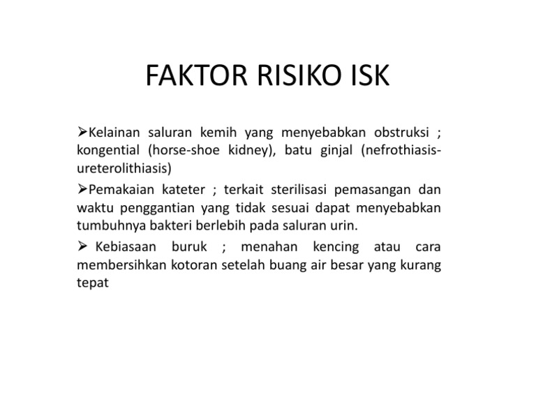 Faktor Risiko Infeksi Saluran Kemih | PDF