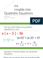 12 Equations Transformable Into Quadratic Equations