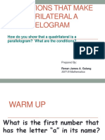 Conditions That Make A Quadrilateral A Parallellogram