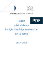 Raport privind starea învățământului preuniversitar din România_2017-2018