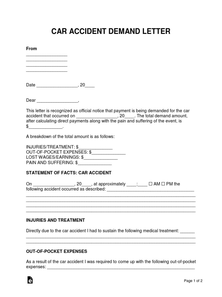 Car Accident Demand Letter Template | PDF | Business
