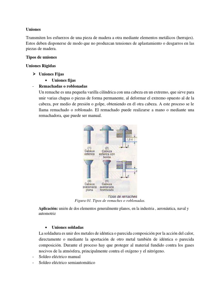 Uniones PDF | Remache