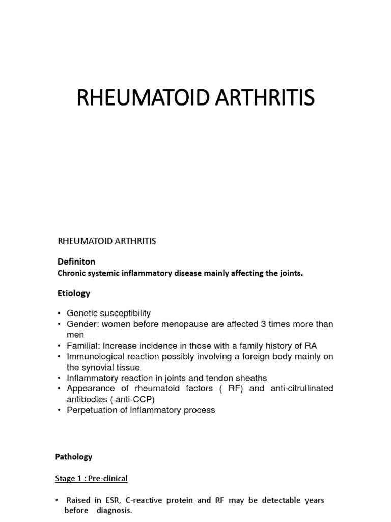 Understanding Rheumatoid Arthritis: Causes, Stages, and Treatments ...