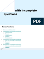 Dealing With Incomplete Questions