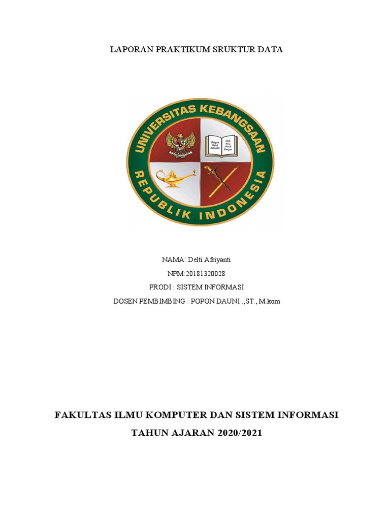 Laporan Praktikum Struktur Data | PDF | Metode & Bahan Ajar | Komputer