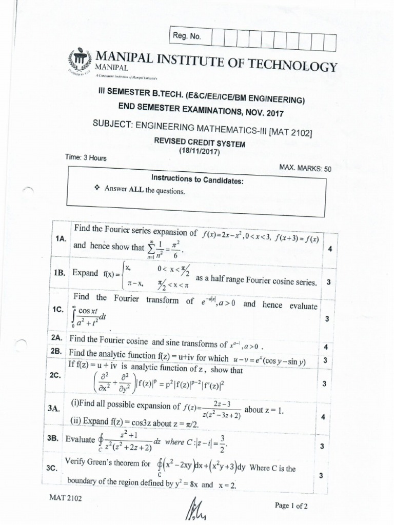Engineering Mathematics Iii Mat 2102 Rcs Pdf Pdf