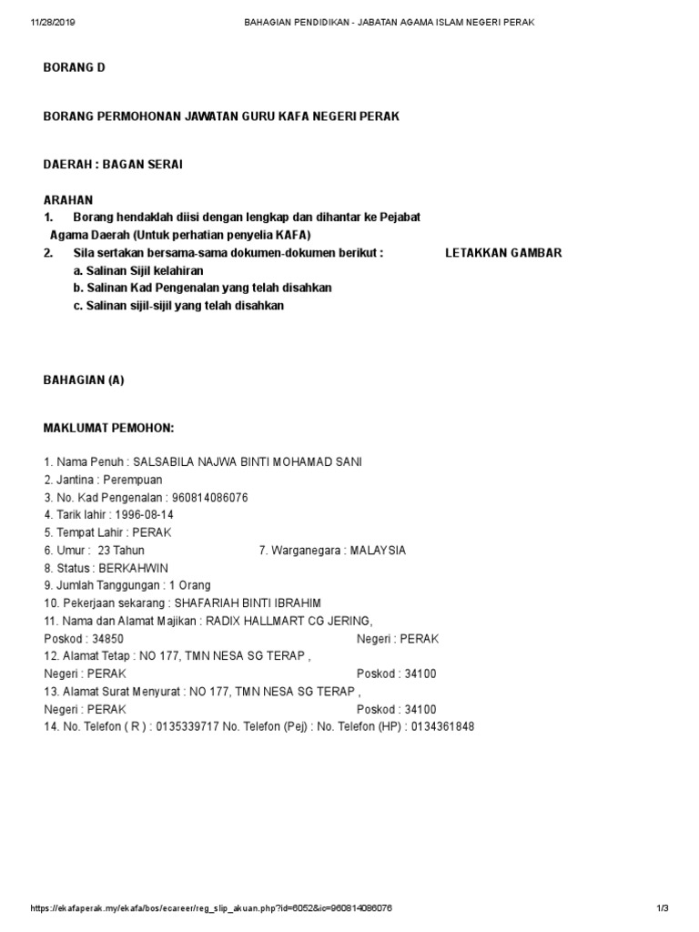 Bahagian Pendidikan Jabatan Agama Islam Negeri Perak Pdf