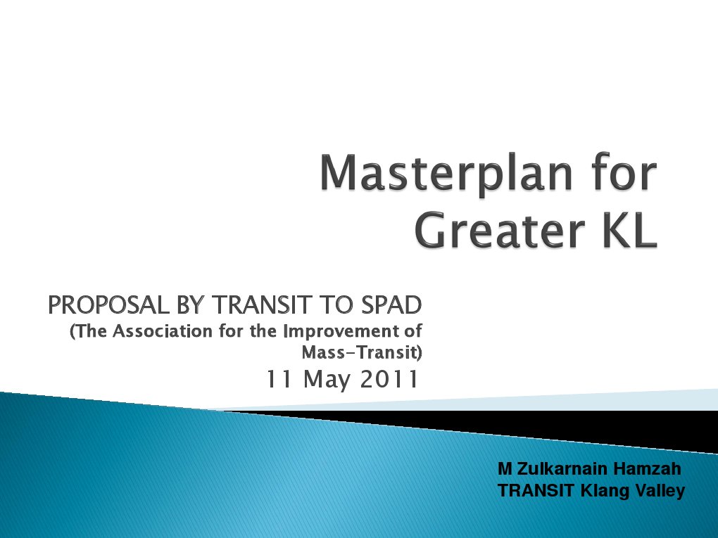 TRANSIT's Proposal For Greater KL's Public Transport Master Plan | PDF ...