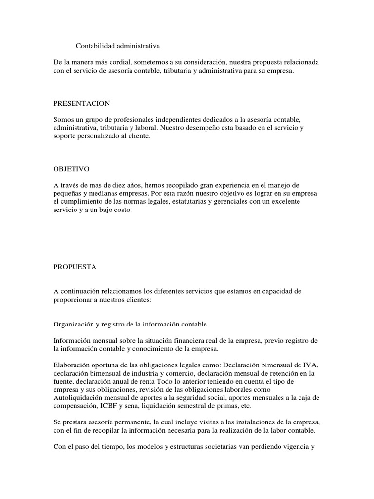 Modelo Propuesta Contable | PDF | Contabilidad | Sociedad de ...