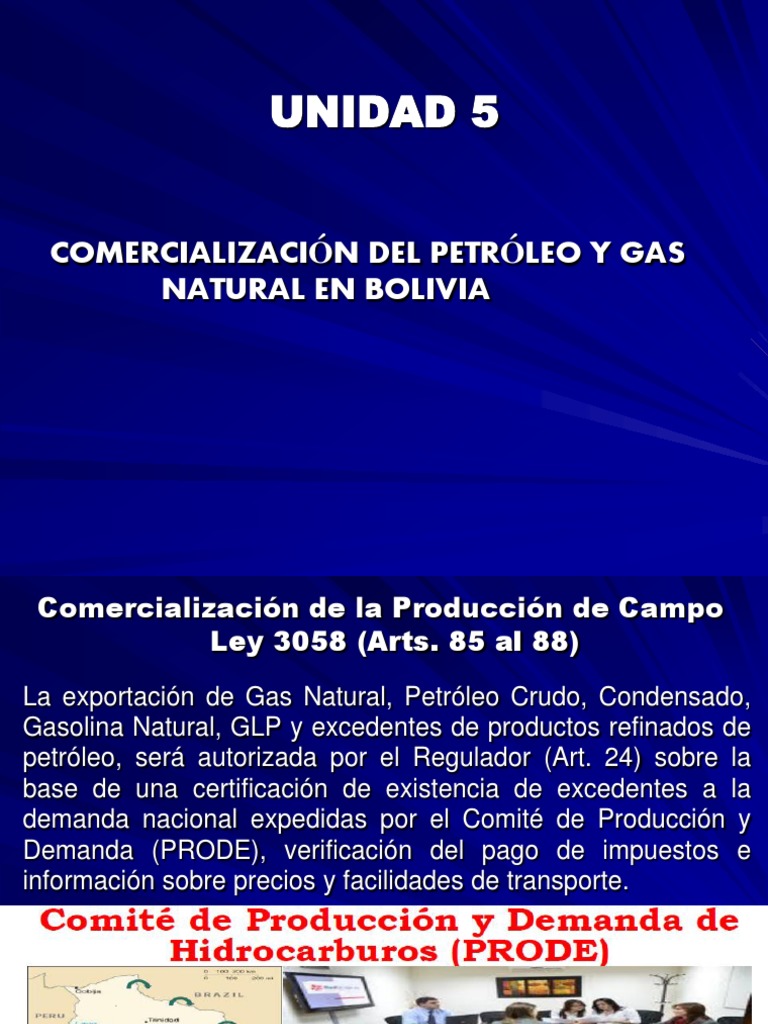TEMA 5 Comercializacion Del Petróleo y Gas Natural en Bolivia | PDF ...