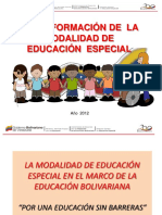 Transformaciondelamodalidaddeeducacionespecialprofyelitzajhon PDF