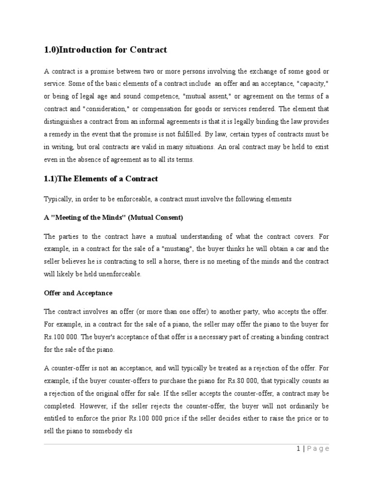 Understanding Contract Elements | PDF | Law