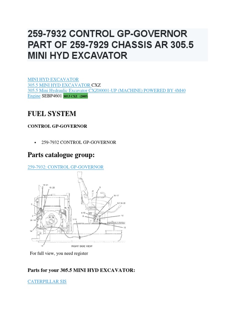 Cat 305 Excavator Fuel System Governor Pdf