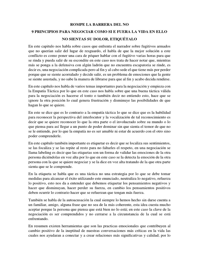 Rompe La Barrera Del No | PDF | Empatía | Las emociones