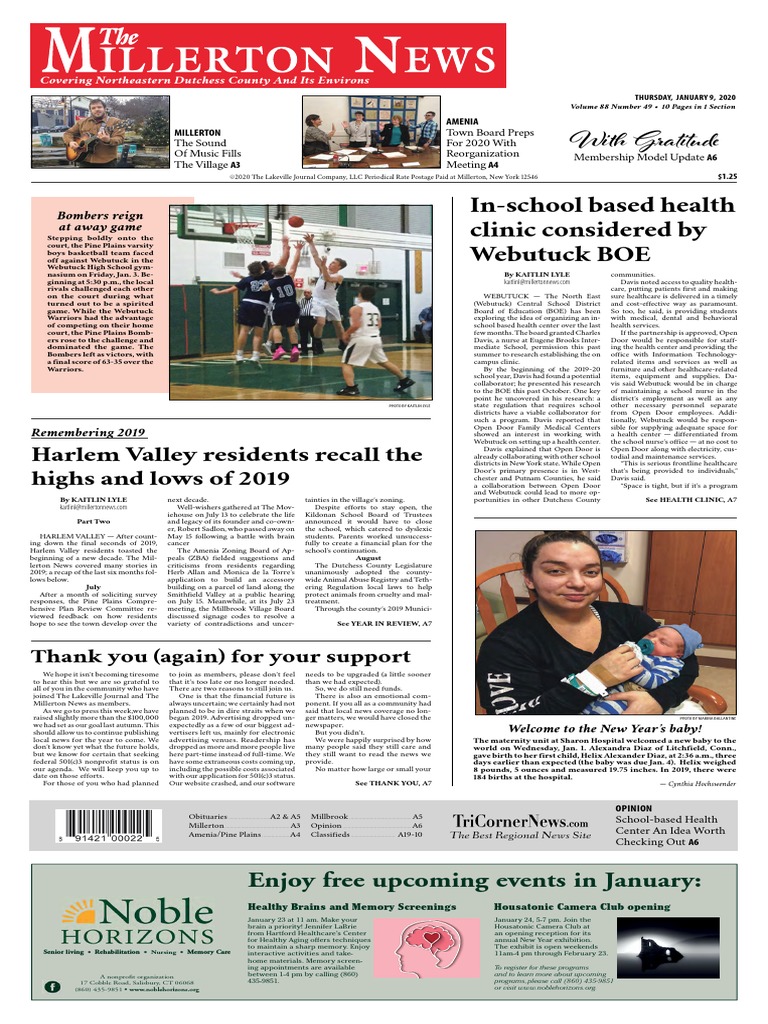 The Millerton News January 9, 2020 PDF Health Care